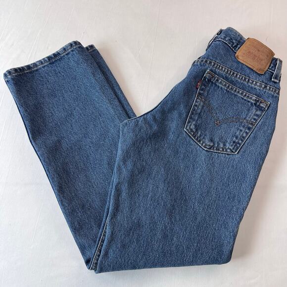 Levi’s 505 Vintage Lower Rise Straight Leg Blue Jeans Women's size 6 mis Short - Picture 2 of 9